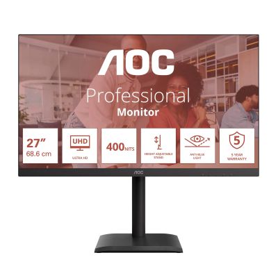 AOC/U27E4CV/27"/IPS/4K UHD/60Hz/4ms/Černá/5R
