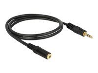 Prodlužovací šňůra audio - mini-phone stereo 3.5 mm se zdířkami (female) do mini-phone stereo 3.5 mm s piny (male) - 1 m - černá