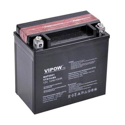 Baterie motocyklová 12V 12Ah VIPOW BAT0501