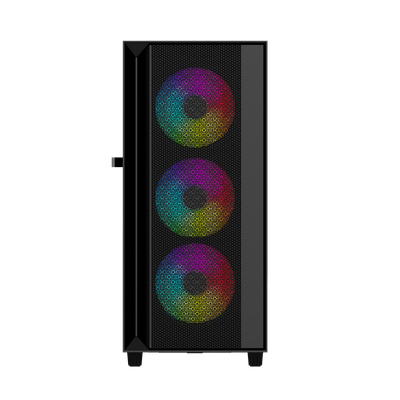 Gembird Fornax 4000 ARGB/Midi Tower/Transpar./Černá
