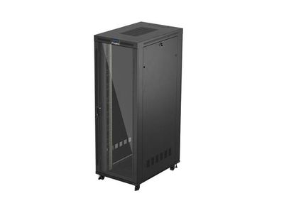 19" Volně stojící racková skříň 47U 800X1200 černé skleněné dveře lcd lanberg (flat pack) V2