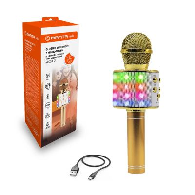 MANTA MIC20-GL LED, Bezdrátový karaoke mikr/repr