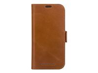 Pouzdro s klopou pro mobilní telefon - kůže full-grain - bronz - pro Apple iPhone 13, 14, 15, 16e, 17e