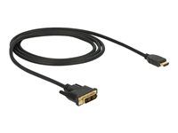 Kabel adaptéru - jeden spoj - DVI-D s piny (male) do HDMI s piny (male) - 1 m - trojnásobně stíněný - černá - křídlové šrouby