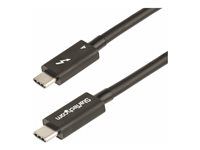Compatible w/ USB4/Thunderbolt 3/USB 3.2/USB Type-C/DisplayPort (TBLT4MM50CM) - Kabel Thunderbolt - Thunderbolt 4 (M) do Thunderbolt 4 (M) - USB4/Thunderbolt 3/USB 3.2/USB Type-C/DisplayPort - 50 cm - podporuje 4K, podpora 8K, pasivní, USB napájení (100W) - černá