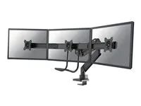 Montážní sada - plný pohyb - pro 3 LCD displeje - černá - velikost obrazovky: 17"-27" - upevnění svorkou, průchodka, upevnitelné na stůl