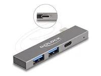3 Port Slim USB Hub with USB Type-C to 1