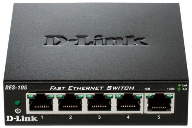 D-Link DES-105 kovový 5-port 10/100 Desktop Switch