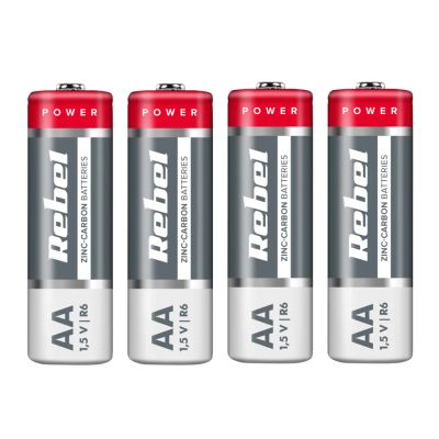 Baterie AA (R6) Zn-Cl REBEL 4 ks / shrink BAT0081