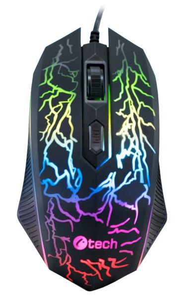 C-TECH Tychon/Herní/Optická/3 200 DPI/Drátová USB/Černá