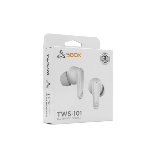 SBOX EB-TWS101-W, Bluetooth sluchátka, bílá