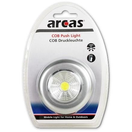 ARCAS LED COB, Svítící tlačítko, stříbrné