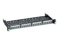 Propojovací panel - CAT 6 - STP - RJ-45 X 24 - tmavě šedá, RAL 7016 - 1U - 19"