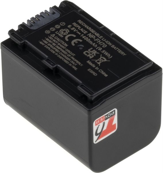 Baterie T6 Power Sony NP-FH70, 1400mAh, 9,5Wh, šedá