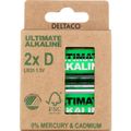 DELTACO ULTIMATE, Baterie alkalické D LR20 2ks