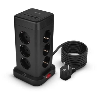 Nabíjacia stanica Huslog 15W 12xzásuvka, 2xUSB-C, 2xUSB čierna