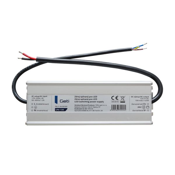 Zdroj spínaný pro LED 12V/120W GETI LPV-120