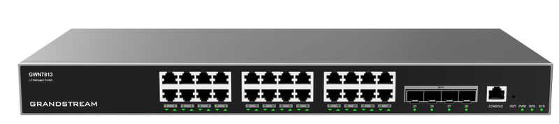 Grandstream GWN7813 L3 Managed Switch 24 portů / 4x SFP+, VLAN, QoS, stacking