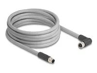 M12 Cable L-coded 5 pin male straight to