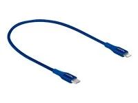 Kabel Lightning - USB-C s piny (male) do Lightning s piny (male) - 50 cm - modrá