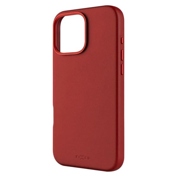 FIXED MagLeather kožený kryt iPhone 16PM červený