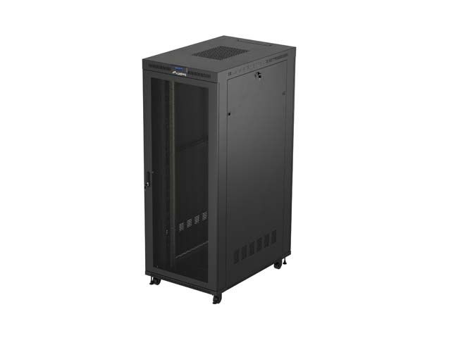 19" Volně stojící racková skříň 42u/800x1200 (flat pack) se síťovými dveřmi lcd černá lanberg V2