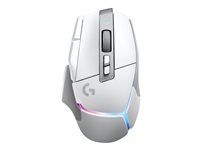 Myš - optický - 11 tlačítka - bezdrátový - 2.4 GHz - přijímač USB Logitech LIGHTSPEED - bílá