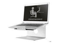 Stojan - pro notebook (počítač) - leštěný hliník - stříbrná - velikost obrazovky: 10"-17" - na stůl