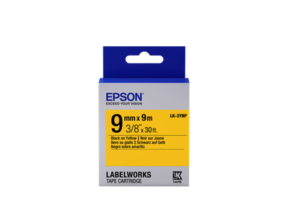 Epson Label Cartridge Pastel LK-3YBP Black/Yellow 9mm (9m)