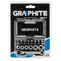 GRAPHITE 56H610, Sada bitů + ráčna, 25 mm, 24 ks