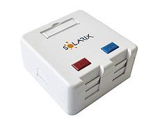 Zásuvka modulární Solarix pro 2 keystony na omítku bílá SXMO-2-0-WH