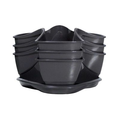 Květináč na bylinky COUBI HERBAL grafit 29,5x29,5x38 cm