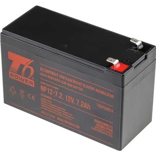 T6 POWER Akumulátor pro UPS, NP12-7.2, 12V, 7,2Ah