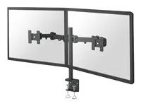 Montážní sada - plný pohyb - pro 2 LCD displeje - černá - velikost obrazovky: 10"-27" - upevnění svorkou, upevnitelné na stůl