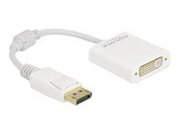 Video adaptér - DisplayPort (M) s jazýčkem do DVI-I (F) šroubovací - DisplayPort 1.1 - 15 cm - pasivní, 1080p podpora 60 Hz - bílá