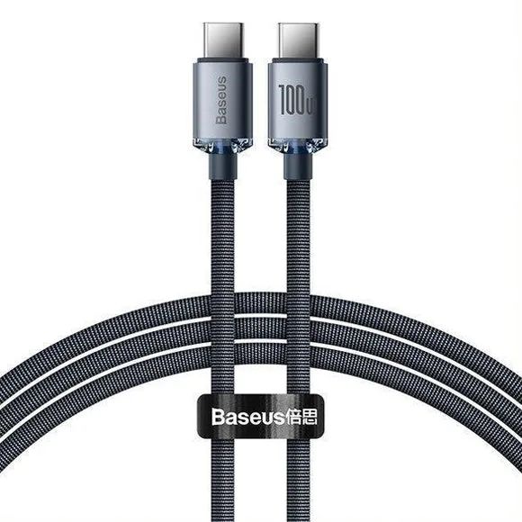 Kabel BASEUS Crystal Shine USB-C/USB-C 1,2m Black 100W