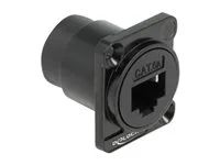 D-Type - mechanismus síťové zásuvky - RJ 45 - 1 síťová zásuvka - černá