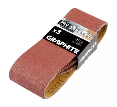 Plátno brusné nekonečný pás 75x457mm P80 GRAPHITE 58T362 3ks