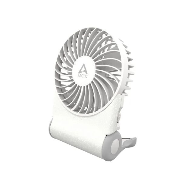ARCTIC Summair 2Go (White) - Rechargeable Pocket Fan with Stand (74 hours of battery life and variab