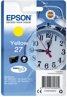 Epson Singlepack Yellow 27 DURABrite Ultra Ink