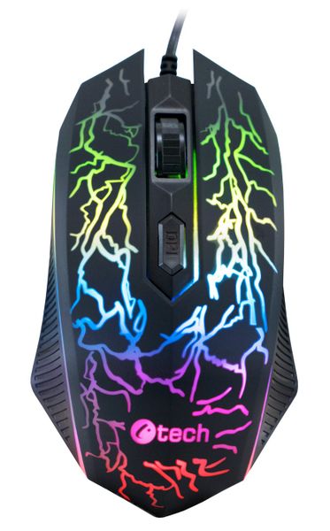C-TECH Tychon/Herní/Optická/3 200 DPI/Drátová USB/Černá