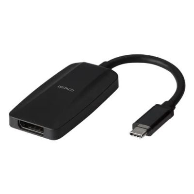 DELTACO Adaptér USB 3.1 Type C/DisplayPort, černý