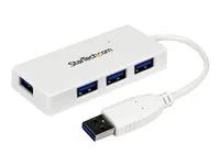 Multi Port USB Hub w/ Built-in Cable - Powered USB 3.0 Extender for Your Laptop - White (ST4300MINU3W) - Rozbočovač - 4 x SuperSpeed USB 3.0 - desktop - pro P/N: FCREADMICRO3, MSDREADU2OTG, MSDREADU3CA