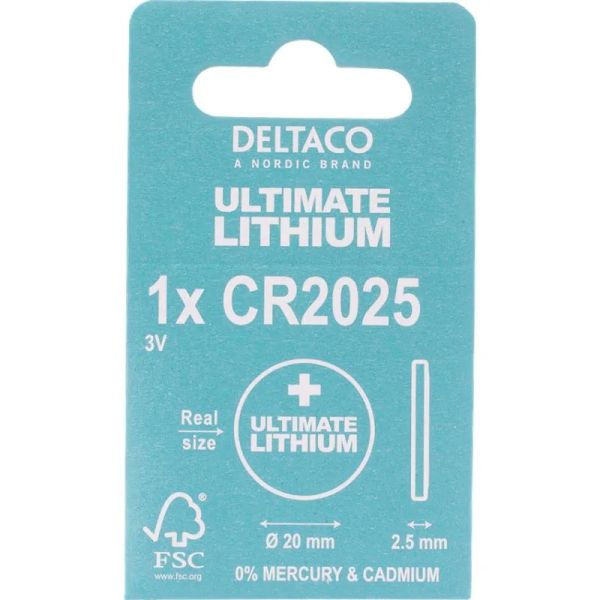 DELTACO Ultimate, baterie LITHIUM CR2025, 1 ks