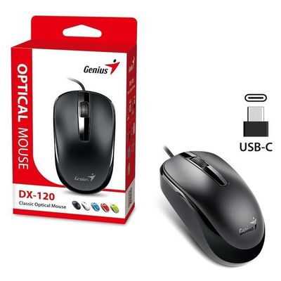 GENIUS DX-120, Optická myš, USB-C, černá