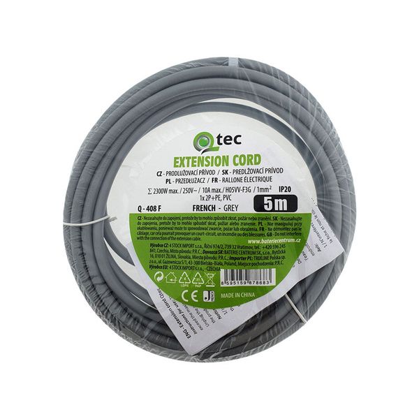 Prodlužovací kabel 1 zásuvka 5m QTEC Q-408F