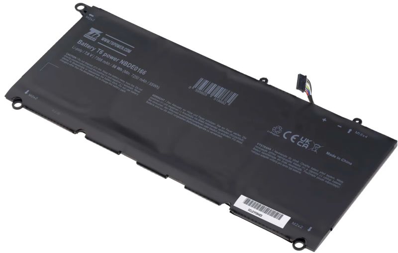 Baterie T6 Power pro Dell XPS 13 9343, XPS 13 9350, 7368mAh, 56Wh, 4cell, Li-pol