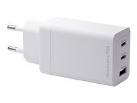 Síťový adaptér - 65 Watt - 3 výstupní konektory (2 x USB-C, USB) - bílá
