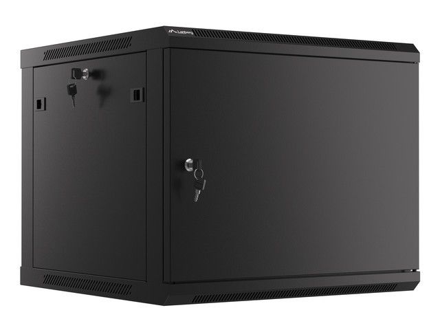 Lanberg racková skříň 19" pro montáž na stěnu 9u/600x600 pro vlastní montáž s kovovými dveřmi černá
