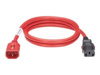 Dual locking power cord, iec C14 to iec C13, 6 ft, 10PCS red